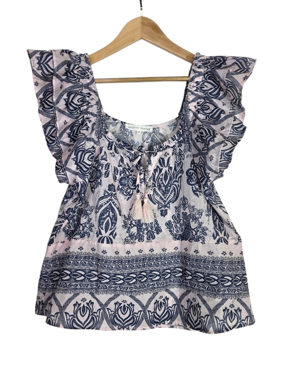 Melissa Nepton tribal/boho print butterfly sleeves Top